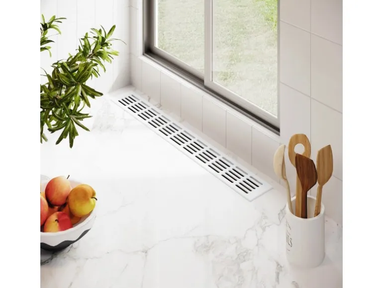 MS Beschläge Stegblech Gitter 80 x 600 mm Weiß RAL 9016