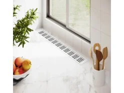 MS Beschläge Stegblech Gitter 80 x 200 mm Weiß RAL 9016