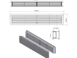 MS Beschläge Türgitter Silber Lüftungsgitter Kunststoff Raumbelüftung