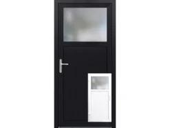 Nebeneingangstür K 504-88 Kunststoff Weiß / Anthrazit 88 cm x 198 cm DIN L