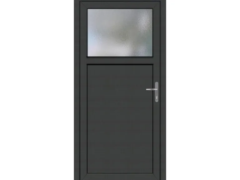 Nebeneingangstür Kunststoff K504 Anschlag Rechts Weiß/Anthrazit 98 cm x 198 cm