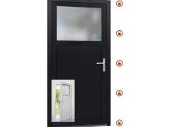 Nebeneingangstür Kunststoff K504 Anschlag Rechts Weiß/Anthrazit 98 cm x 198 cm