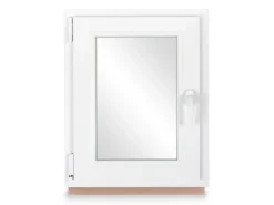 Neruli Kellerfenster Kunststoff Weiß Dreh-Kipp 65x85 cm BxH DIN Links 2 -Fach Glas Dichtung Grau