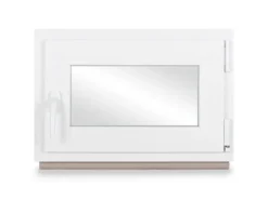 Neruli Kellerfenster Kunststoff Weiß Dreh-Kipp 85x55 cm BxH DIN Rechts 2 -Fach Glas Dichtung Grau