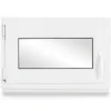 Neruli Kellerfenster Kunststoff Weiß Dreh-Kipp 100x50 cm BxH DIN Links 2 -Fach Glas Dichtung Schwarz