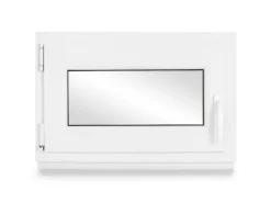 Neruli Kellerfenster Kunststoff Weiß Dreh-Kipp 60x40 cm BxH DIN Links 2 -Fach Glas Dichtung Schwarz