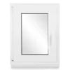 Neruli Kellerfenster Kunststoff Weiß Dreh-Kipp 50x90 cm BxH DIN Links 2 -Fach Glas Dichtung Schwarz
