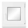 Neruli Kellerfenster Kunststoff Weiß Dreh-Kipp 70x70 cm BxH DIN Rechts 2 -Fach Glas Dichtung Schwarz