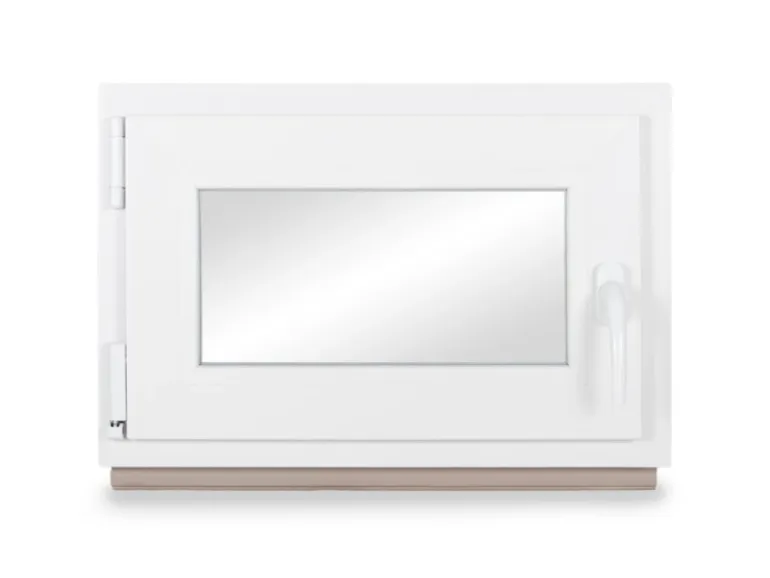 Neruli Kellerfenster Kunststoff Weiß Dreh-Kipp 85x60 cm BxH DIN Links 3 -Fach Glas Dichtung Grau