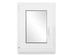 Neruli Kellerfenster Kunststoff Weiß Dreh-Kipp 65x85 cm BxH DIN Links 2 -Fach Glas Dichtung Schwarz