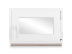 Neruli Kellerfenster Kunststoff Weiß Dreh-Kipp 100x60 cm BxH DIN Rechts 2 -Fach Glas Dichtung Grau