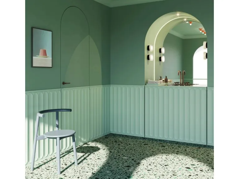 NOEL & MARQUET NMC ARC S ARSTYL Wandpaneel Wandvertäfelung Akustikpaneel 0,36 m2 95 cm x 1,45 cm x 38 cm Weiß