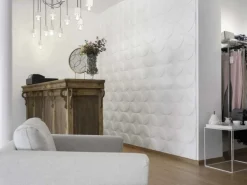 NOEL & MARQUET NMC FLOWER ARSTYL 3D Wandpaneel Wandpaneel Zierelement 113,5 cm x 2,8 cm x 38 cm Weiß