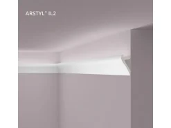 NOEL & MARQUET NMC IL2 ARSTYL Eckleiste Zierleiste Stuckleiste für Indirekte Beleuchtung 2 m 200 cm x 5 cm x 10,5 cm Weiß