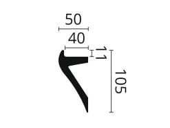 NOEL & MARQUET NMC IL2 ARSTYL Eckleiste Zierleiste Stuckleiste für Indirekte Beleuchtung 2 m 200 cm x 5 cm x 10,5 cm Weiß