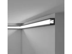 NOEL & MARQUET NMC IL12 Black WALLSTYL Eckleiste Wandleiste lackiert Indirekte Beleuchtung 2 m 200 cm x 2 cm x 2,5 cm Schwarz