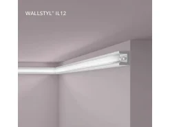 NOEL & MARQUET NMC IL12 WALLSTYL Eckleiste Zierleiste Stuckleiste für Indirekte Beleuchtung 2 m 200 cm x 2 cm x 2,5 cm Grau