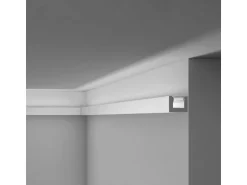 NOEL & MARQUET NMC IL12 WALLSTYL Eckleiste Zierleiste Stuckleiste für Indirekte Beleuchtung 2 m 200 cm x 2 cm x 2,5 cm Grau