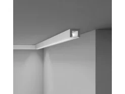 NOEL & MARQUET NMC IL12 WALLSTYL Eckleiste Zierleiste Stuckleiste für Indirekte Beleuchtung 2 m 200 cm x 2 cm x 2,5 cm Grau