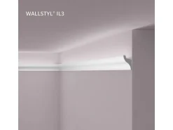 NOEL & MARQUET NMC IL3 WALLSTYL Eckleiste Zierleiste Stuckleiste für Indirekte Beleuchtung 2 m 200 cm x 3,3 cm x 5 cm Grau