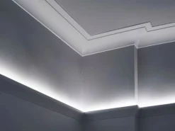 NOEL & MARQUET NMC IL3 WALLSTYL Eckleiste Zierleiste Stuckleiste für Indirekte Beleuchtung 2 m 200 cm x 3,3 cm x 5 cm Grau