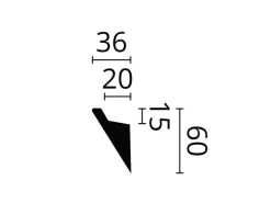 NOEL & MARQUET NMC IL4 WALLSTYL Eckleiste Zierleiste Stuckleiste für Indirekte Beleuchtung 2 m 200 cm x 3,6 cm x 6 cm Grau