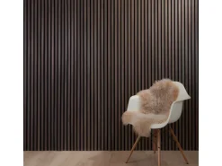 NOEL & MARQUET NMC SELITSTYLE 3D Akustikpanel Lamellenwand Holzoptik Eiche dunkel 240 x 56,5 cm 2400 mm x 565 mm x 19 mm 1,356 m2 Braun