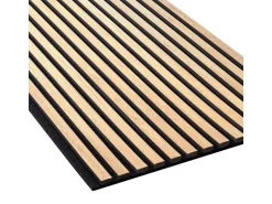 NOEL & MARQUET NMC SELITSTYLE 3D Akustikpanel Lamellenwand Holzoptik Eiche hell 240 x 56,5 cm 2400 mm x 565 mm x 19 mm 1,356 m2 Beige