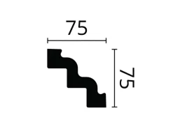 NOEL & MARQUET NMC ST3 NOMASTYL Eckleiste Zierleiste Stuckleiste 2 m 200 cm x 7,5 cm x 7,5 cm Weiß