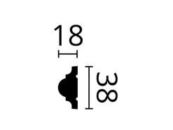 NOEL & MARQUET NMC WL1 WALLSTYL Wand- und Friesleiste Zierleiste Stuckleiste 2 m 200 cm x 1,8 cm x 3,8 cm Weiß