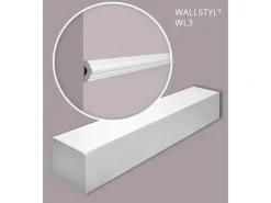 NOEL & MARQUET NMC WL3-Box WALLSTYL Wandleisten 1 Karton Set mit 48 Stuckleisten 96 m Weiß