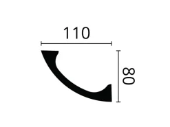 NOEL & MARQUET NMC WT3 WALLSTYL Eckleiste Zierleiste Stuckleiste für Indirekte Beleuchtung 2 m 200 cm x 11 cm x 8 cm Weiß