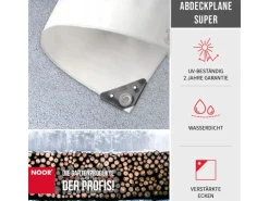 Noor Abdeckplane Super 200 g/m² Gewebeplane 3 m x 4 m Weiß