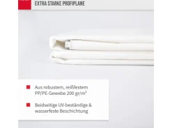 Noor Abdeckplane Super 200 g/m² Gewebeplane 3 m x 4 m Weiß