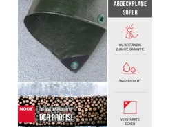 Noor Abdeckplane Super 200 g/m² Gewebeplane 3 m x 6 m Grün