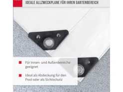 Noor Abdeckplane Super 200 g/m² Gewebeplane 3 m x 5 m Weiß