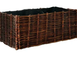 Noor Hochbeet Weide 100 cm x 40 cm x 40 cm Naturfarbe mit Pflanztasche