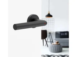 Novadoors Türgriffgarnitur Nova Mio Rosettenlos Smart2Lock Rechts Schwarz