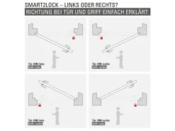 Novadoors Türgriffgarnitur Nova Mio Rosettenlos Smart2Lock Rechts Schwarz