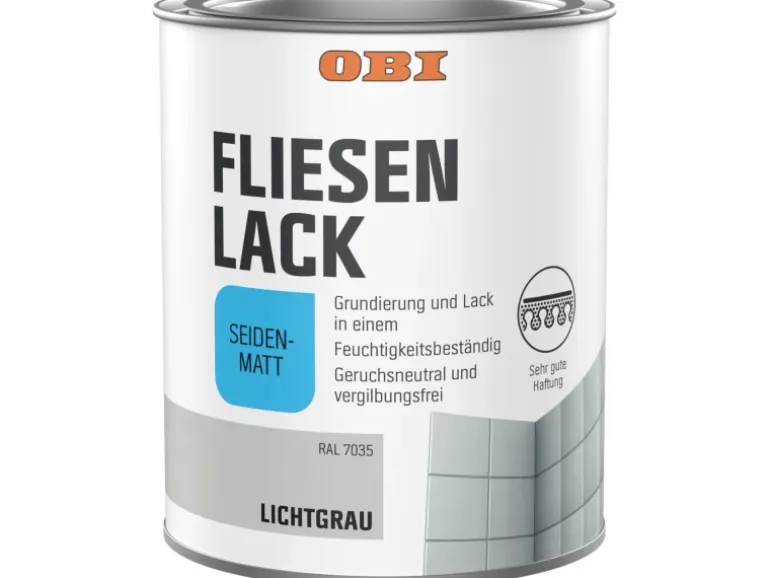 OBI Fliesenlack Lichtgrau Seidenmatt 750 ml