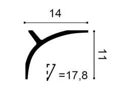 ORAC DECOR C991 Curtain Ulf Moritz LUXXUS Eckleiste indirekte Beleuchtung 2m 200 cm x 14 cm x 11 cm Weiß