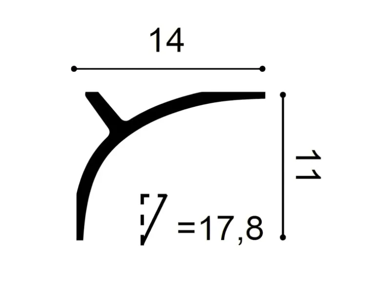 ORAC DECOR C991 Curtain Ulf Moritz LUXXUS Eckleiste indirekte Beleuchtung 2m 200 cm x 14 cm x 11 cm Weiß