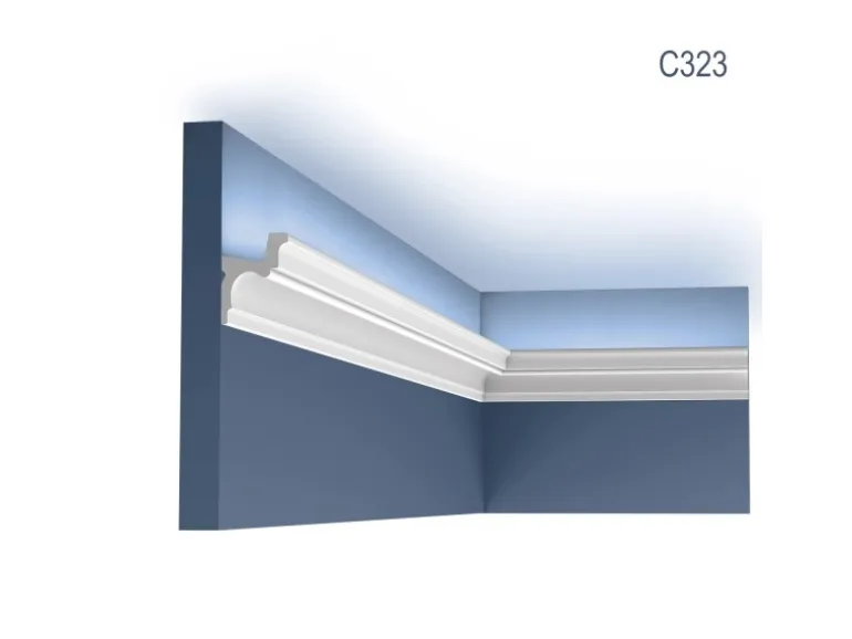 ORAC DECOR C323 LUXXUS AUTOIRE Eckleiste Stuckleiste Indirekte Beleuchtung 2 m 200 cm x 4,2 cm x 5,5 cm Weiß