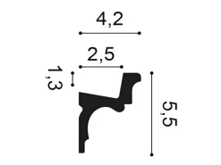 ORAC DECOR C323 LUXXUS AUTOIRE Eckleiste Stuckleiste Indirekte Beleuchtung 2 m 200 cm x 4,2 cm x 5,5 cm Weiß