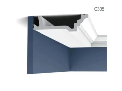 ORAC DECOR C305 LUXXUS Decken Eckleiste Stuckleiste Gesims Dekor Zierprofil 2 m 200 cm x 4,7 cm x 15,5 cm Weiß