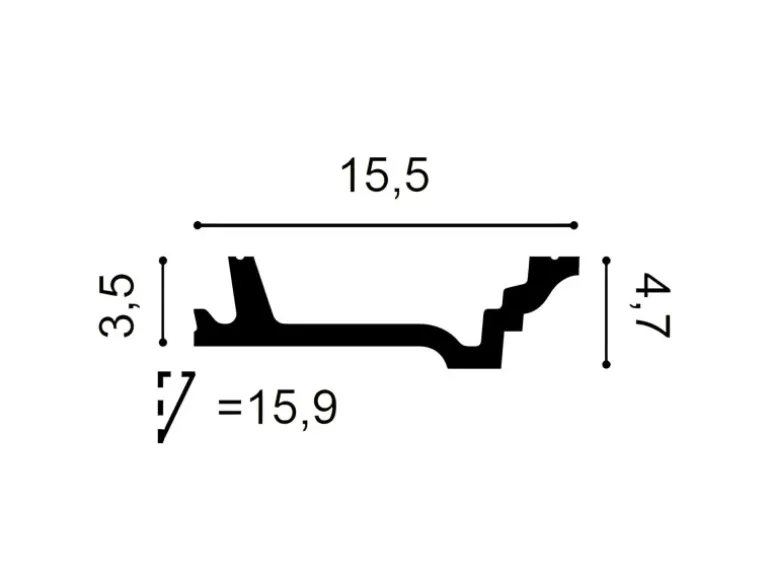ORAC DECOR C305 LUXXUS Decken Eckleiste Stuckleiste Gesims Dekor Zierprofil 2 m 200 cm x 4,7 cm x 15,5 cm Weiß