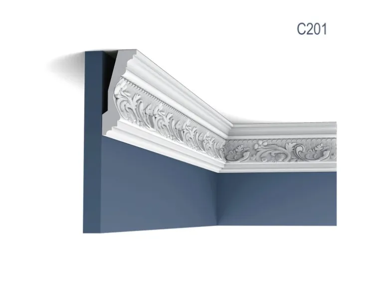 ORAC DECOR C201 LUXXUS Decken Eckleiste Profilleiste Relief Ornament Dekor 2 m 200 cm x 11,6 cm x 4,8 cm Weiß