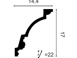 ORAC DECOR C301 LUXXUS Decken Eckleiste Stuckleiste Gesims Dekor Zierprofil 2 m 200 cm x 17 cm x 14,4 cm Weiß