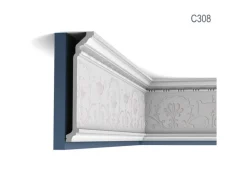 ORAC DECOR C308 LUXXUS Decken Eckleiste Stuckleiste Ornament Dekor Profil 2 m 200 cm x 24,8 cm x 6,3 cm Weiß