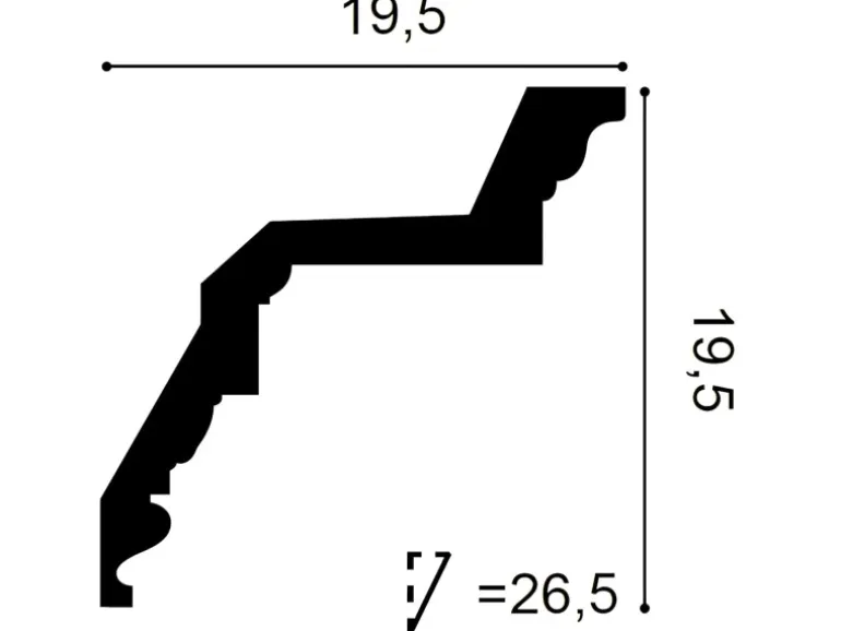 ORAC DECOR C307 LUXXUS Decken Eckleiste Stuckleiste Gesims Dekor Zierprofil 2 m 200 cm x 19,5 cm x 19,5 cm Weiß